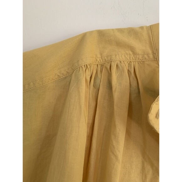NWT Universal Thread Yellow Cotton Henley Popover Short Sleeve Blouse Size Large - Picture 8 of 11